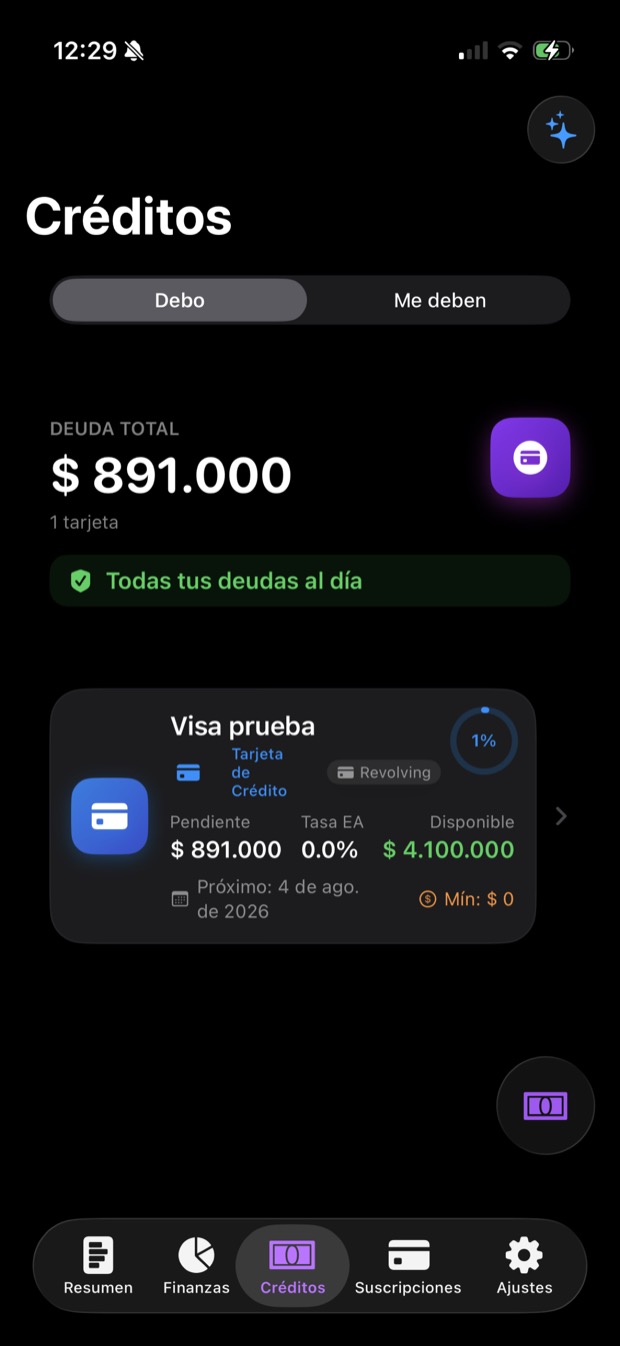 Créditos en VinHub